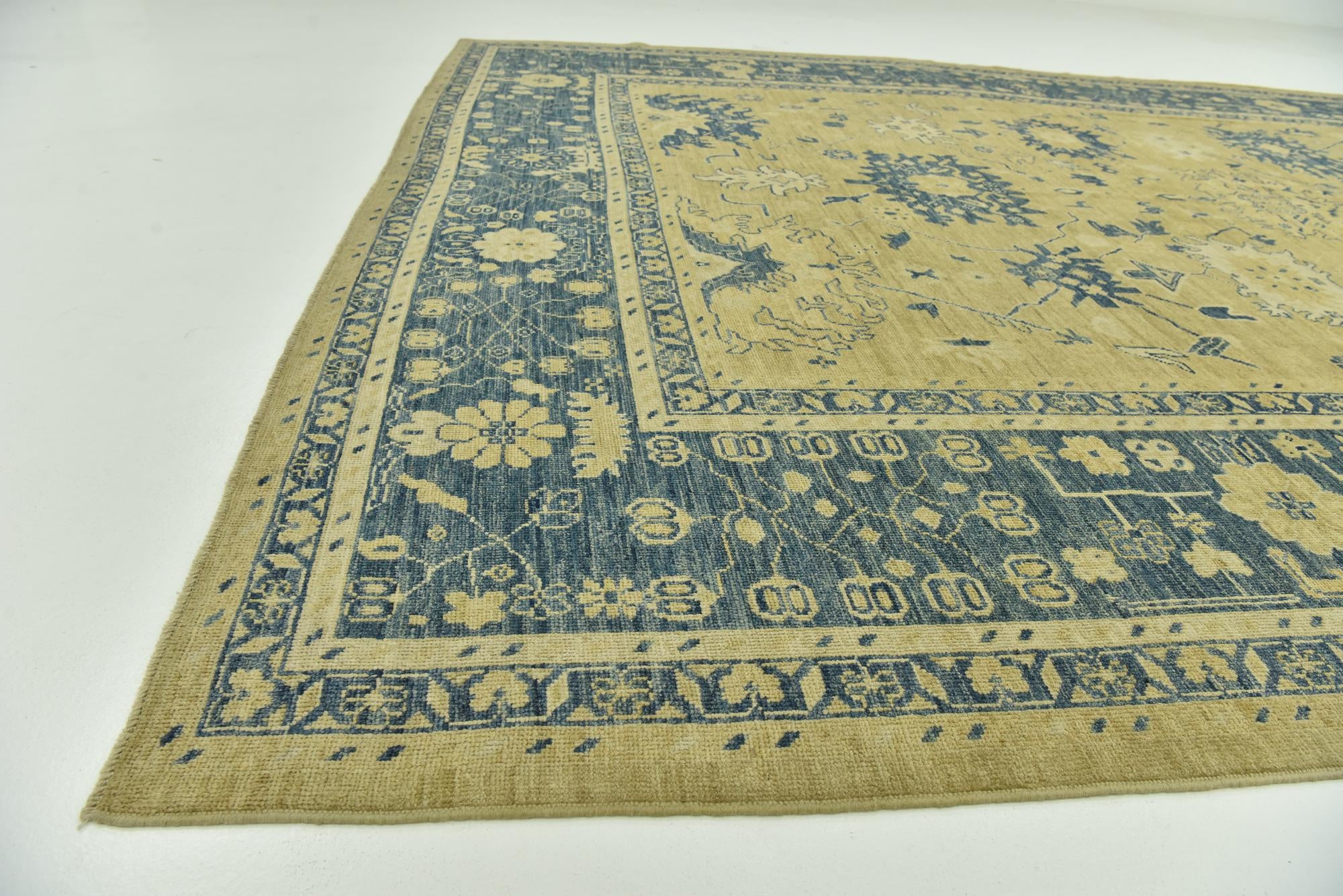 10' 5 x 14' 3 Hand Knotted Peshawar Ziegler Wool Rug