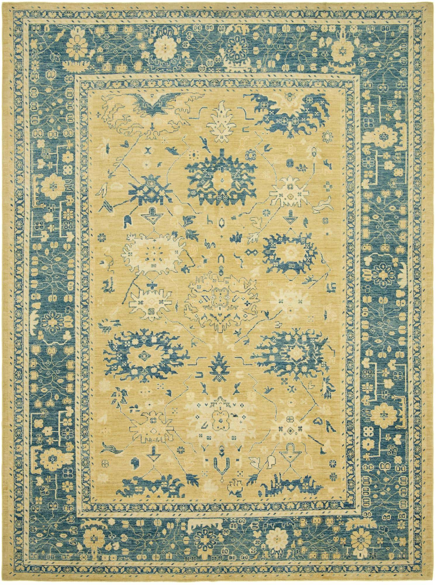 10' 5 x 14' 3 Hand Knotted Peshawar Ziegler Wool Rug