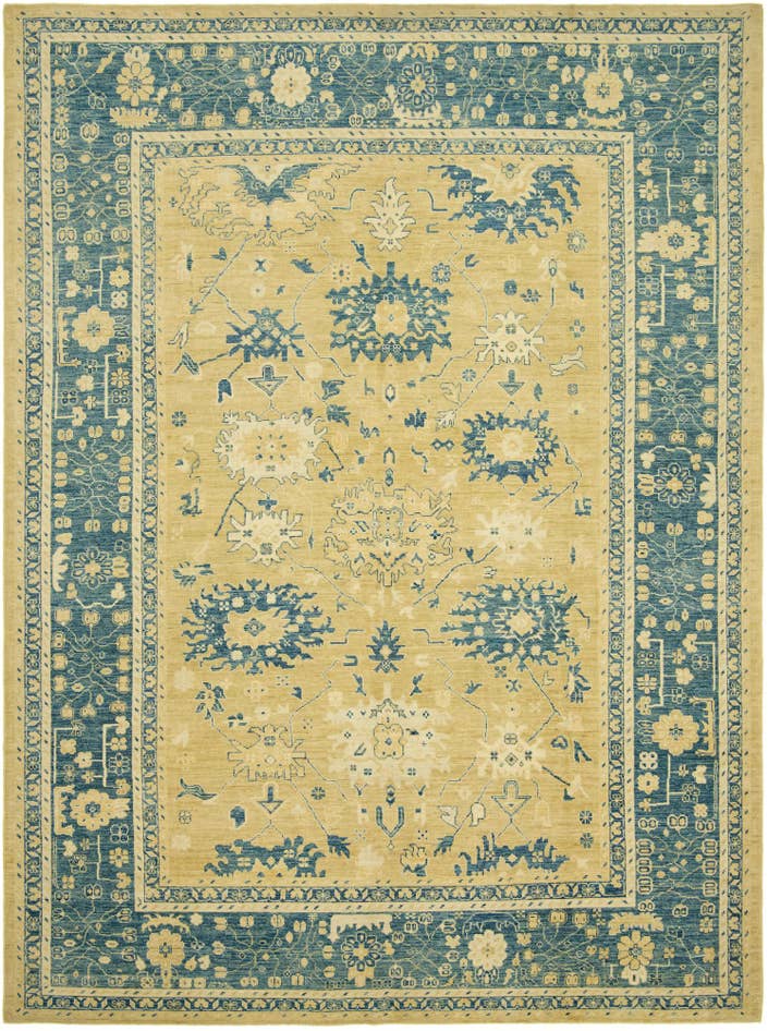 Detail image of 10' 5 x 14' 3 Hand Knotted Peshawar Ziegler Wool Rug