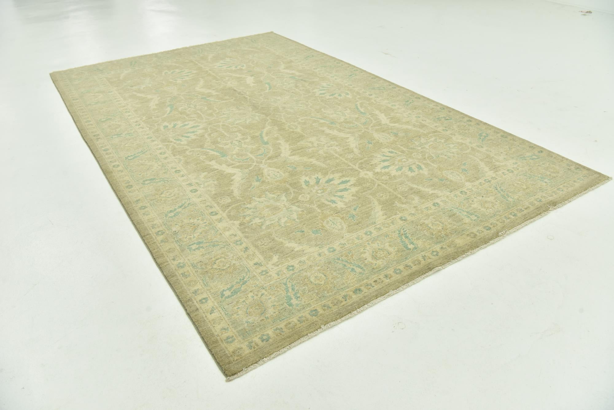 6' x 9' 9 Hand Knotted Peshawar Ziegler Rug
