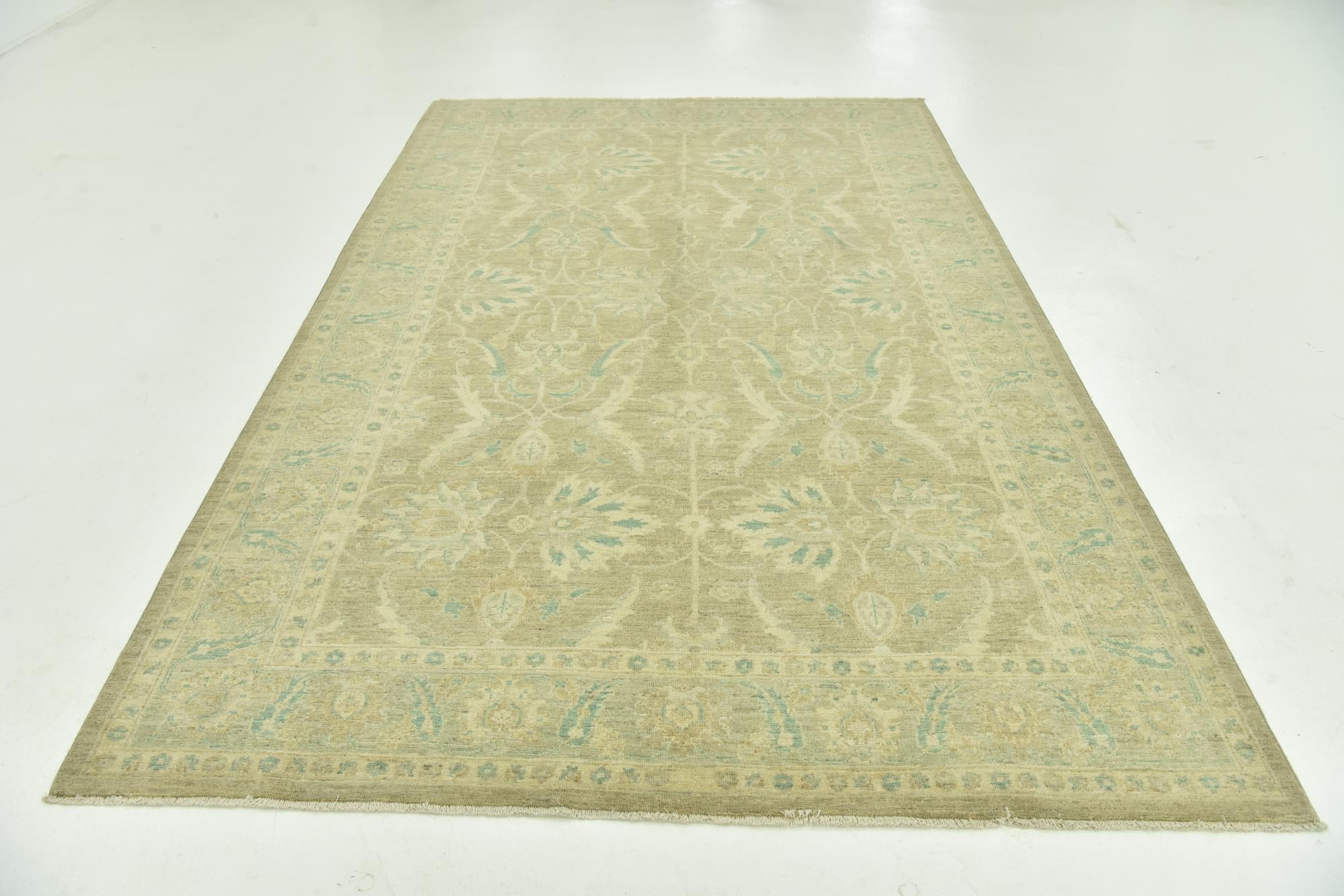 6' x 9' 9 Hand Knotted Peshawar Ziegler Rug