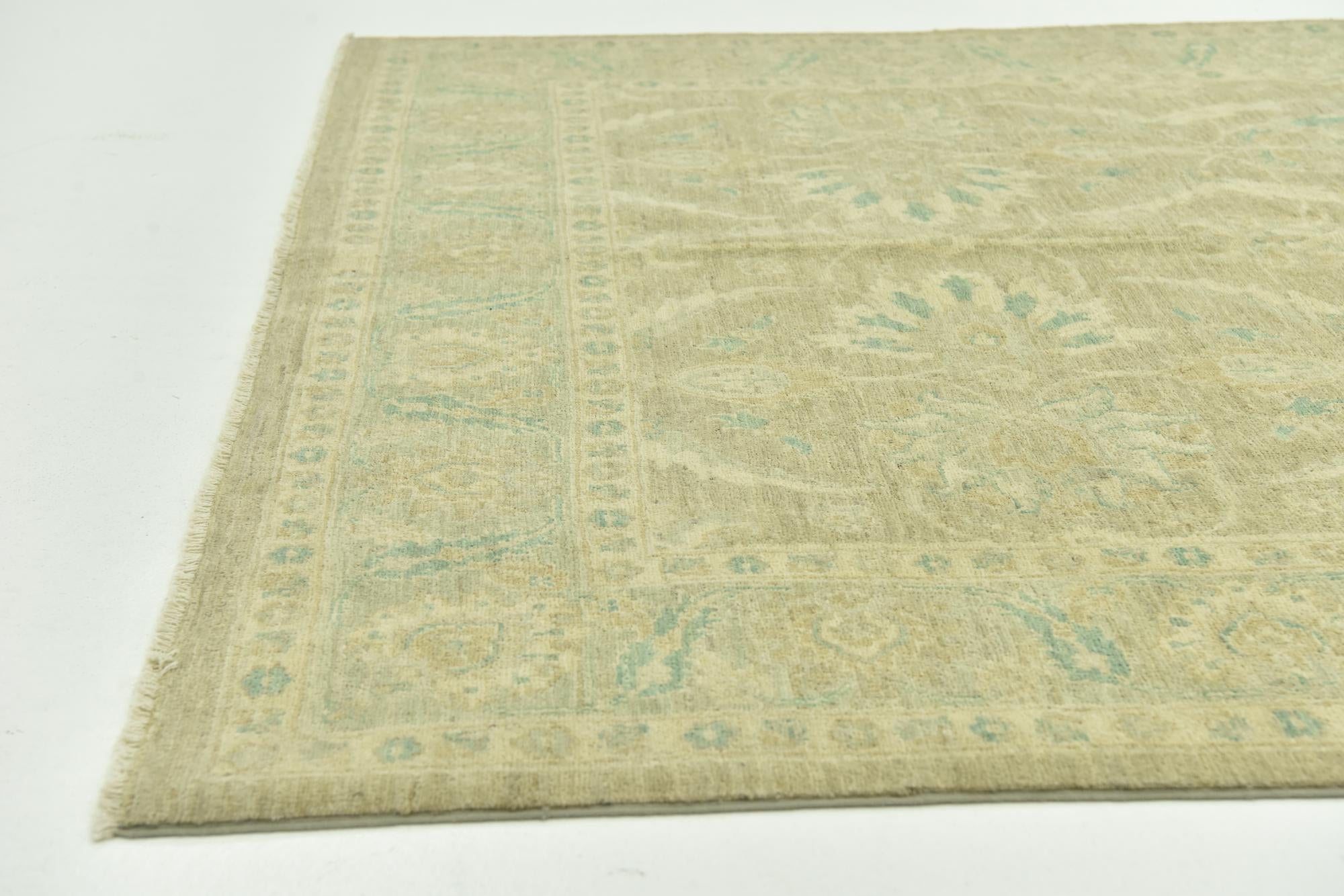 6' x 9' 9 Hand Knotted Peshawar Ziegler Rug