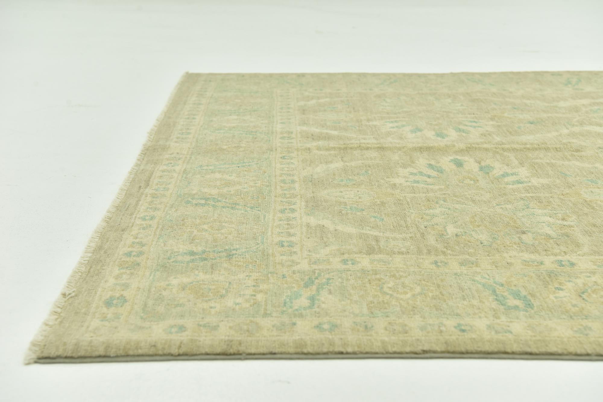 6' x 9' 9 Hand Knotted Peshawar Ziegler Rug