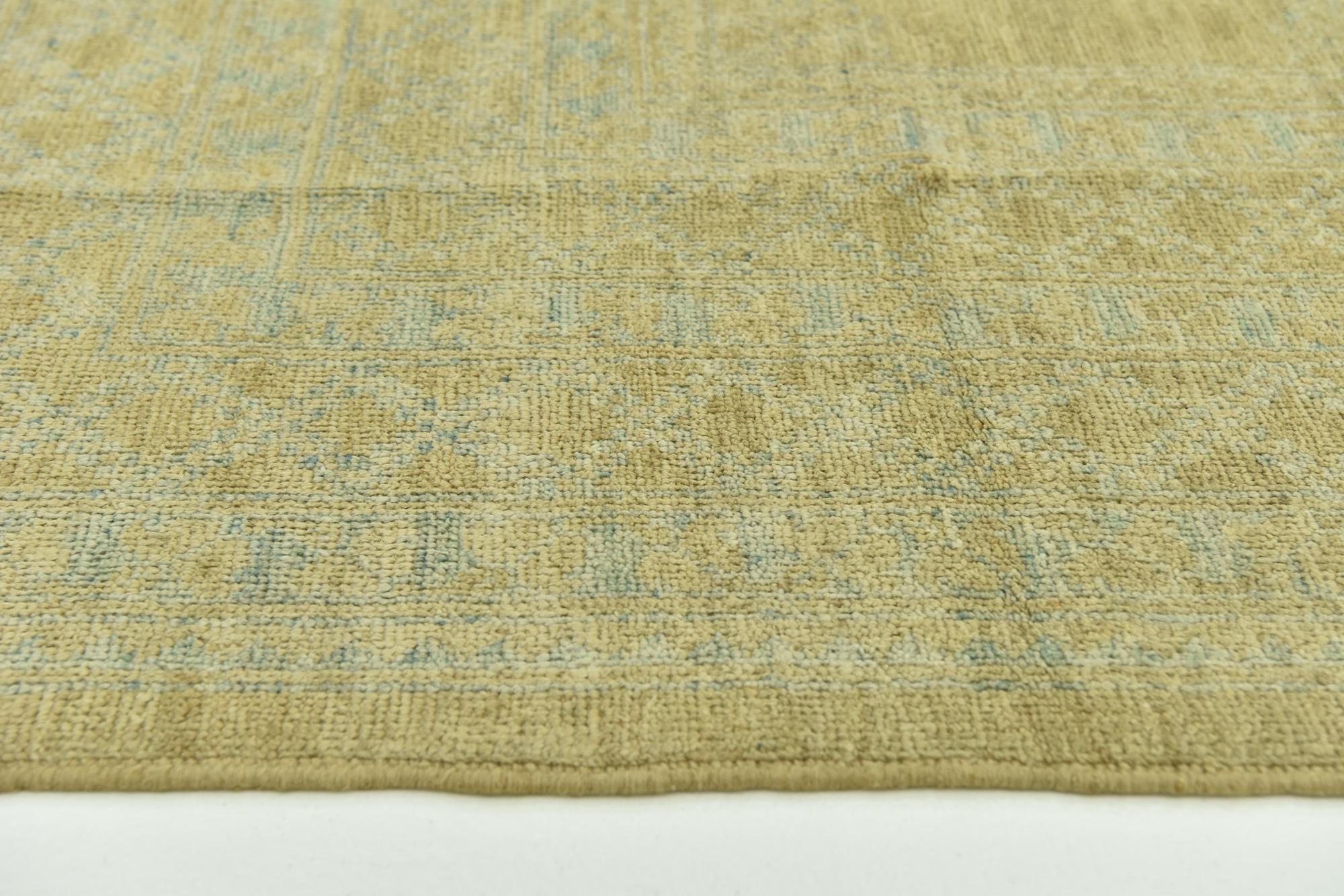 8' 8 x 9' 10 Hand Knotted Peshawar Ziegler Wool Rug