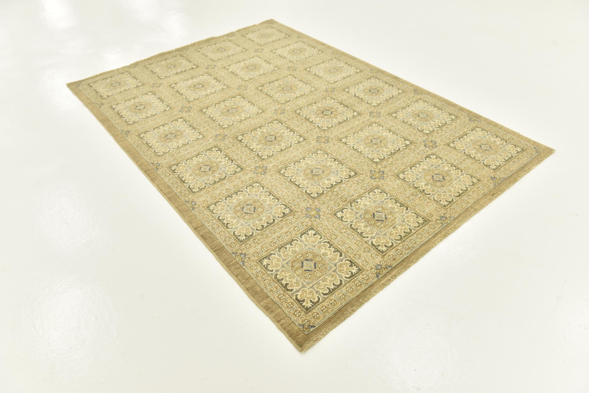 5' 8 x 8' Hand Knotted Peshawar Ziegler Rug