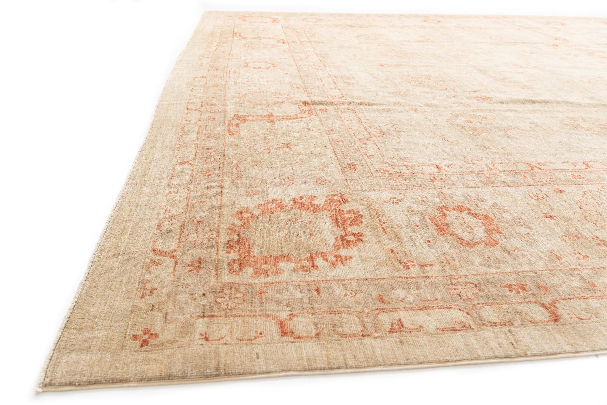 12' 2 x 17' 2 Hand Knotted Peshawar Ziegler Oriental Rug