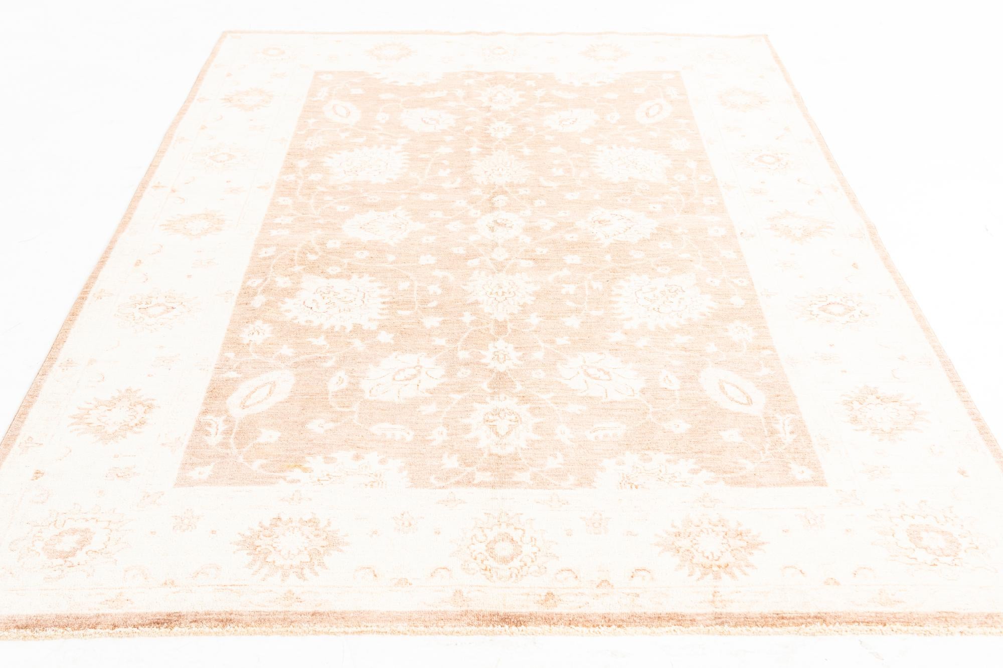 5' 7 x 8' 3 Hand Knotted Peshawar Ziegler Rug