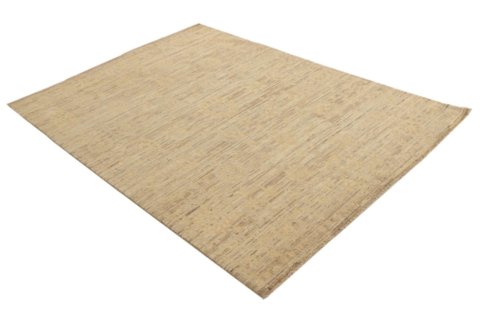 5' 1 x 7' Hand Knotted Peshawar Ziegler Rug