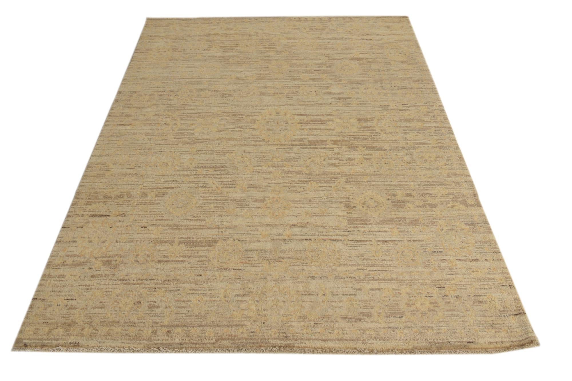 5' 1 x 7' Hand Knotted Peshawar Ziegler Rug