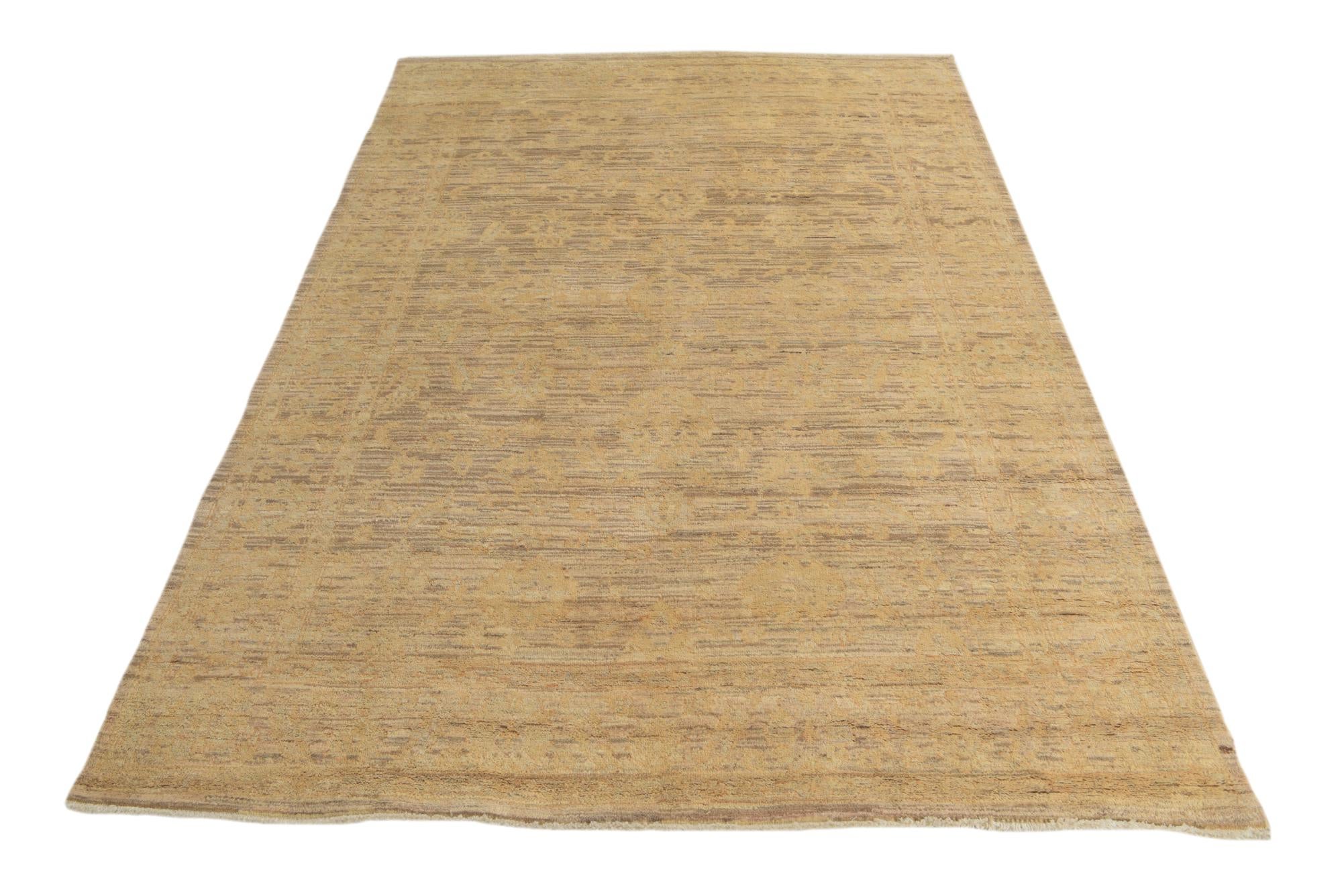 5' 6 x 8' Hand Knotted Peshawar Ziegler Rug