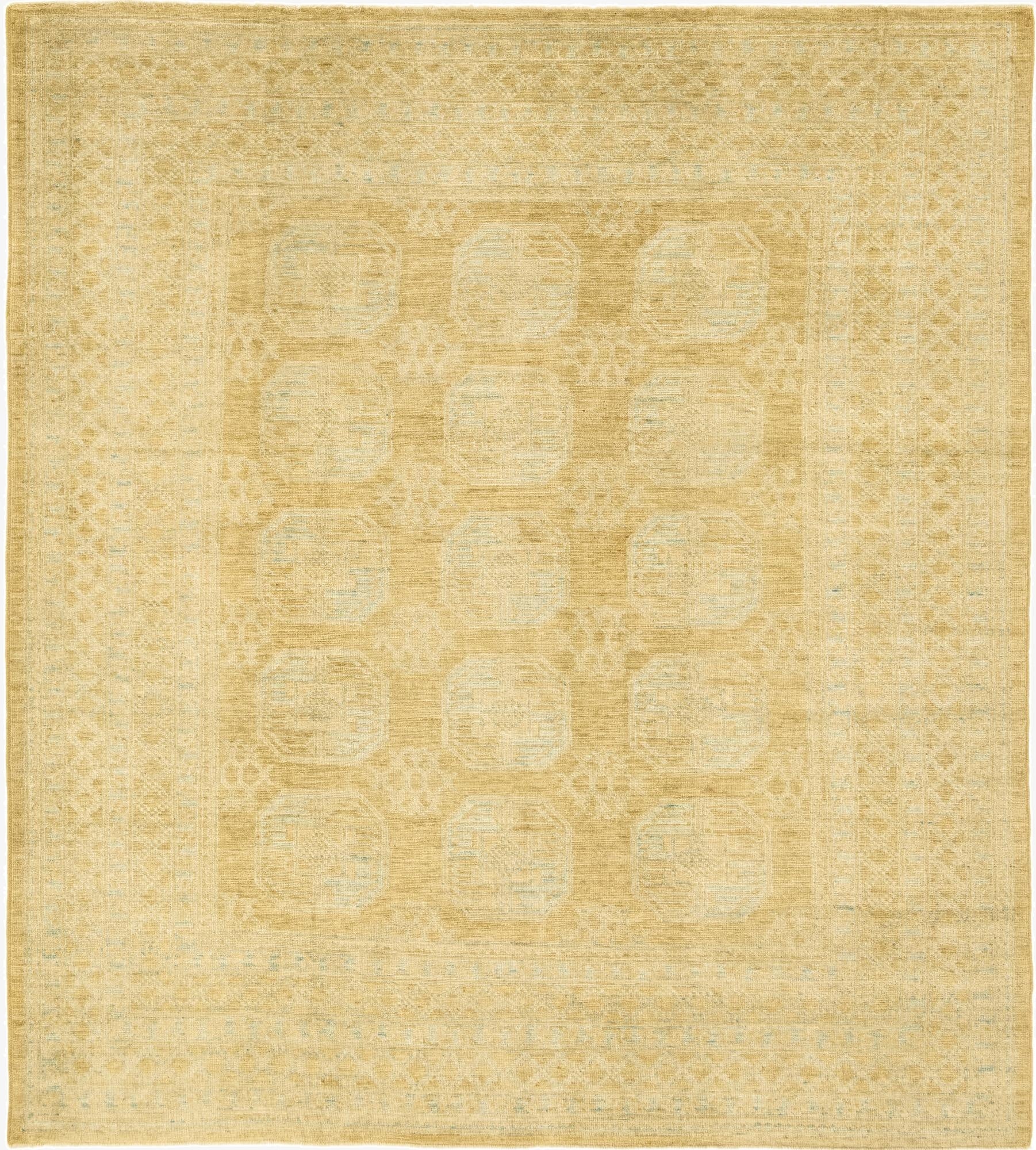 8' 8 x 9' 10  Hand Knotted Peshawar Ziegler Wool Rug