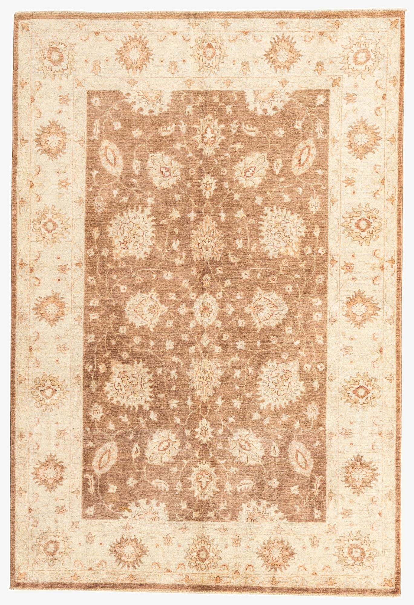 5' 7 x 8' 3  Hand Knotted Peshawar Ziegler Rug