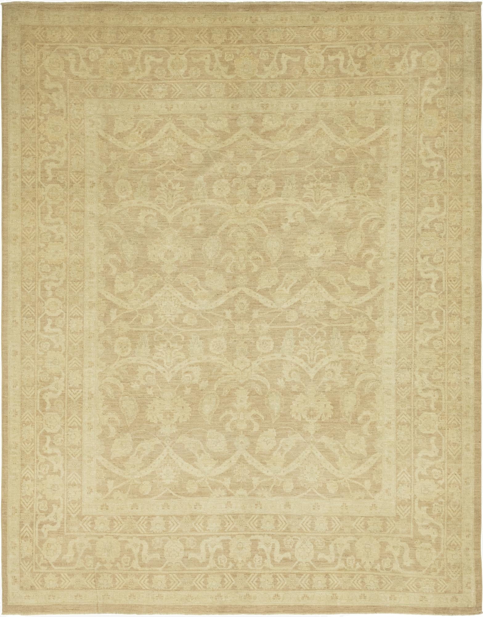 9' 9 x 12' 8  Hand Knotted Peshawar Ziegler Wool Rug