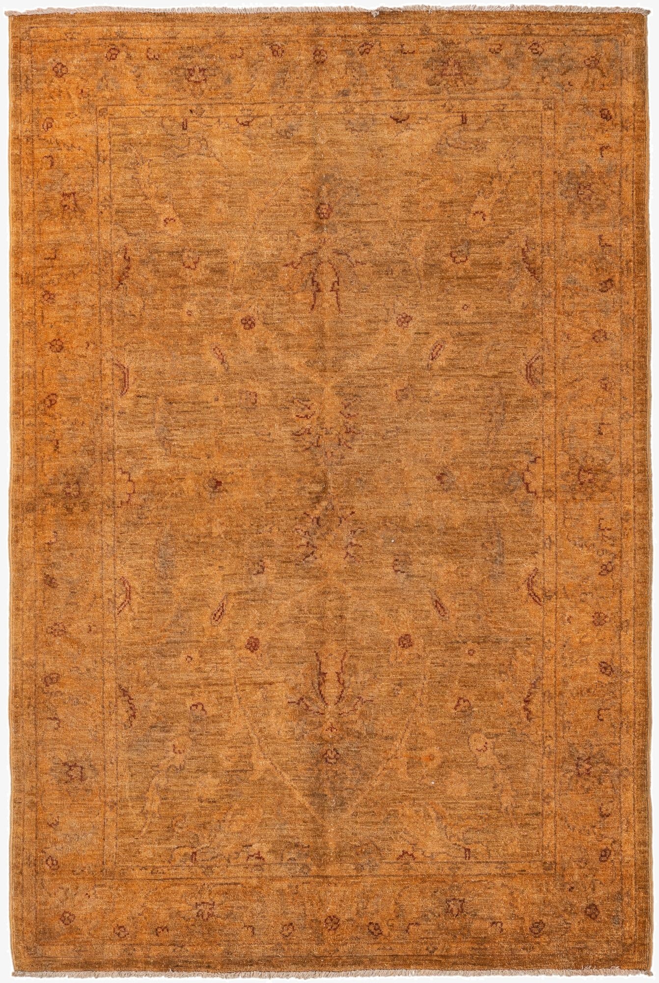 4' x 5' 10  Hand Knotted Peshawar Ziegler Rug