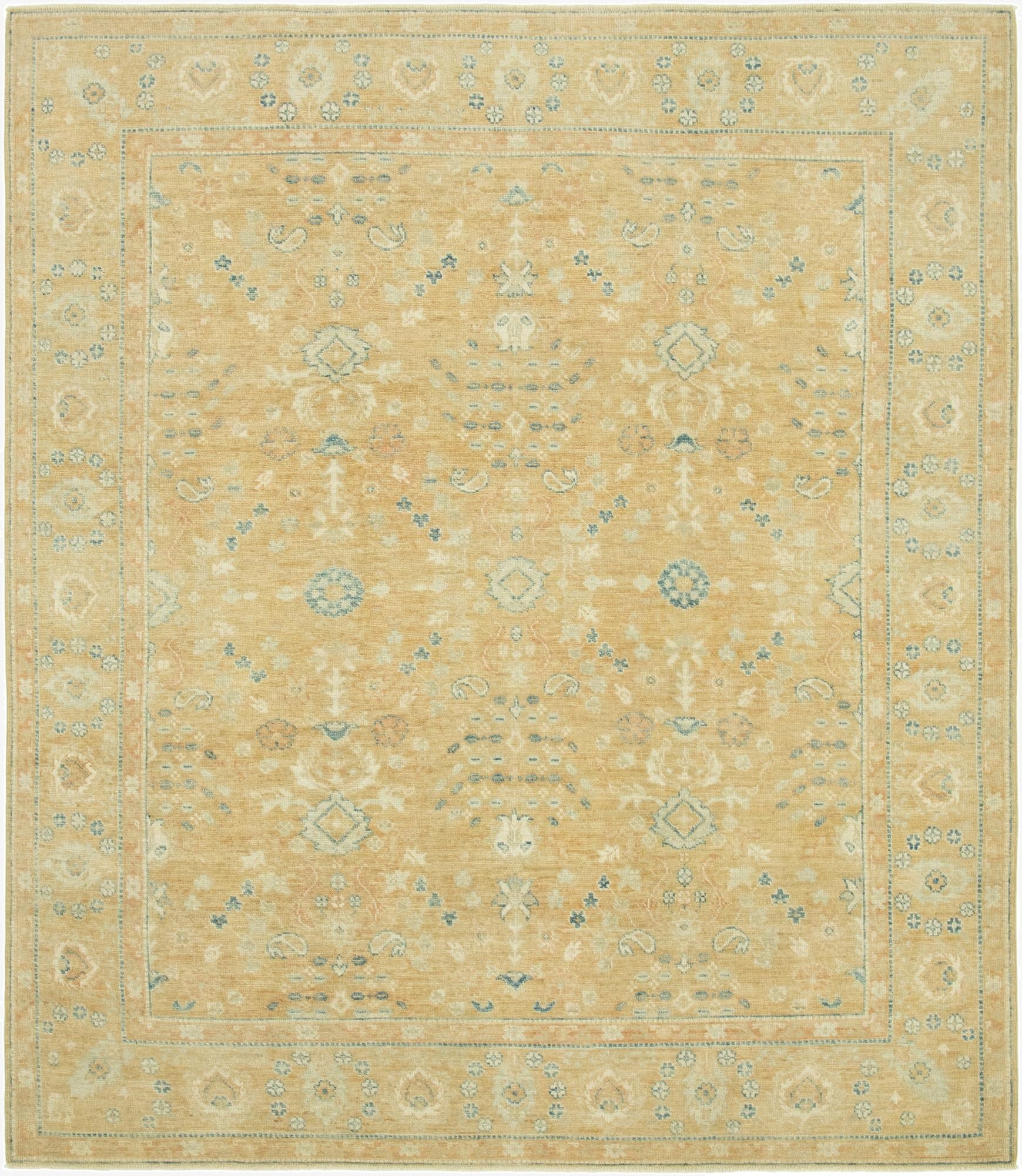8' 5 x 9' 10  Hand Knotted Peshawar Ziegler Rug