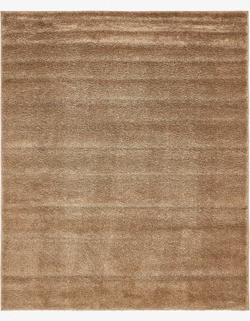 Light Brown Solid Frieze Rug