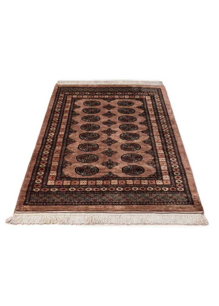 4' 3 x 6' 3 Hand Knotted Torkaman Persian Wool Rug