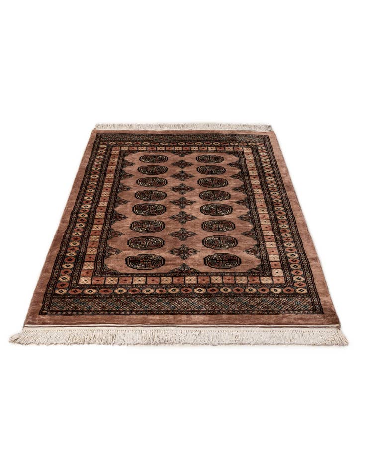 Detail image of 4' 3 x 6' 3 Hand Knotted Torkaman Persian Wool Rug