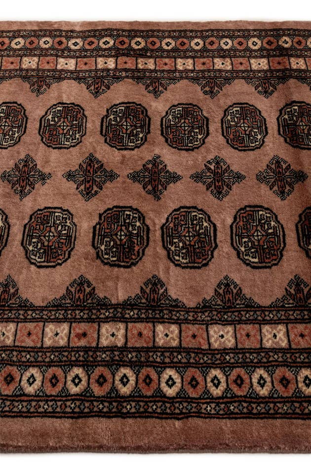 Detail image of 4' 3 x 6' 3 Hand Knotted Torkaman Persian Wool Rug