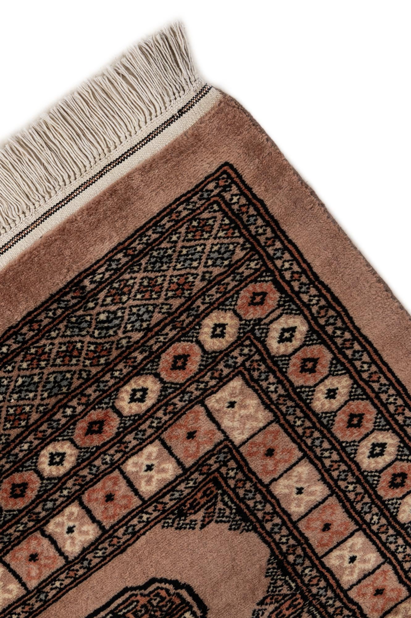 4' 3 x 6' 3 Hand Knotted Torkaman Persian Wool Rug
