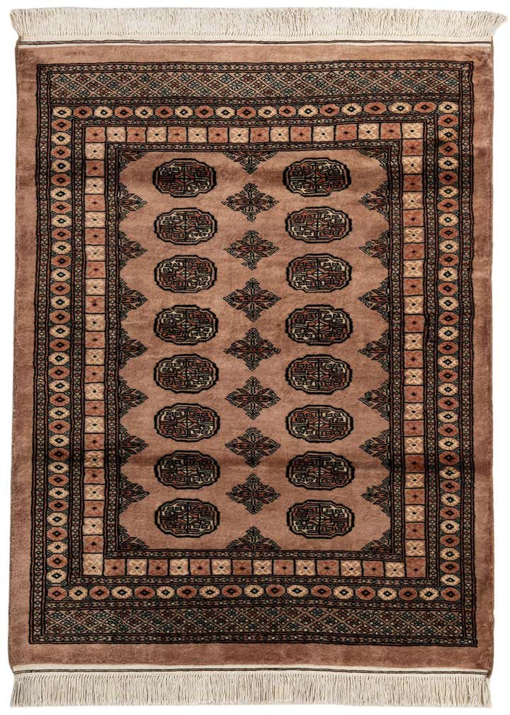 4' 3 x 6' 3 Hand Knotted Torkaman Persian Wool Rug