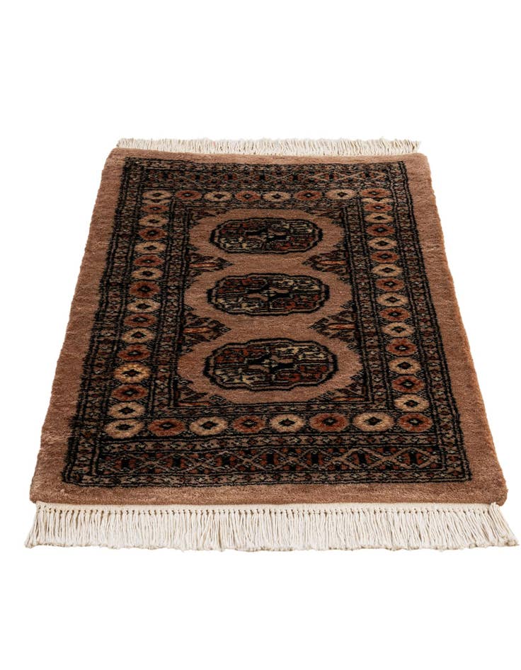 Detail image of 2' x 3'  Hand Knotted Torkaman Persian Wool Rug