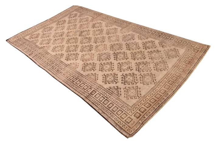 4' 9 x 8' 4 Hand Knotted Torkaman Persian Wool Rug