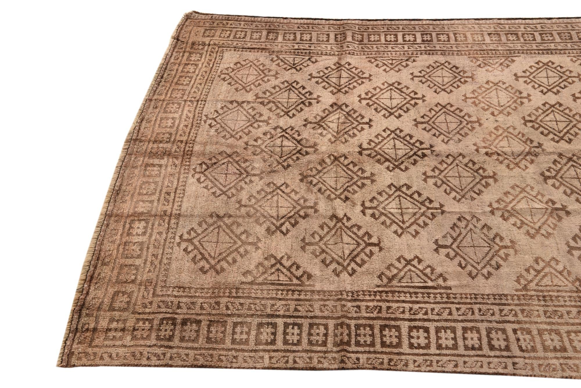 4' 9 x 8' 4 Hand Knotted Torkaman Persian Wool Rug