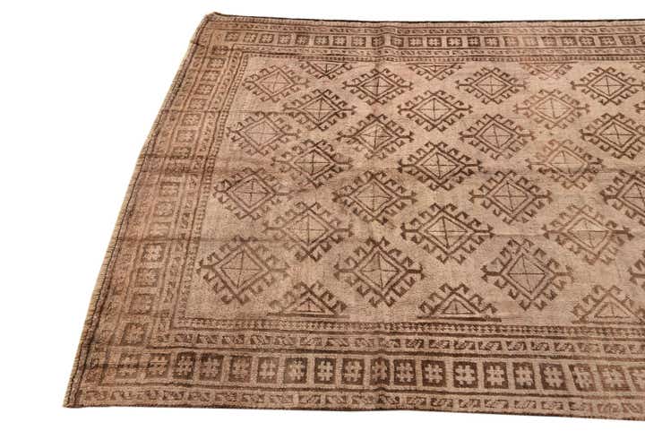 4' 9 x 8' 4 Hand Knotted Torkaman Persian Wool Rug