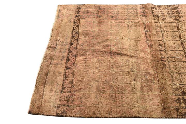 3' 5 x 4' 5 Hand Knotted Torkaman Persian Wool Rug