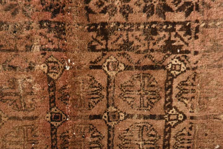 3' 5 x 4' 5 Hand Knotted Torkaman Persian Wool Rug