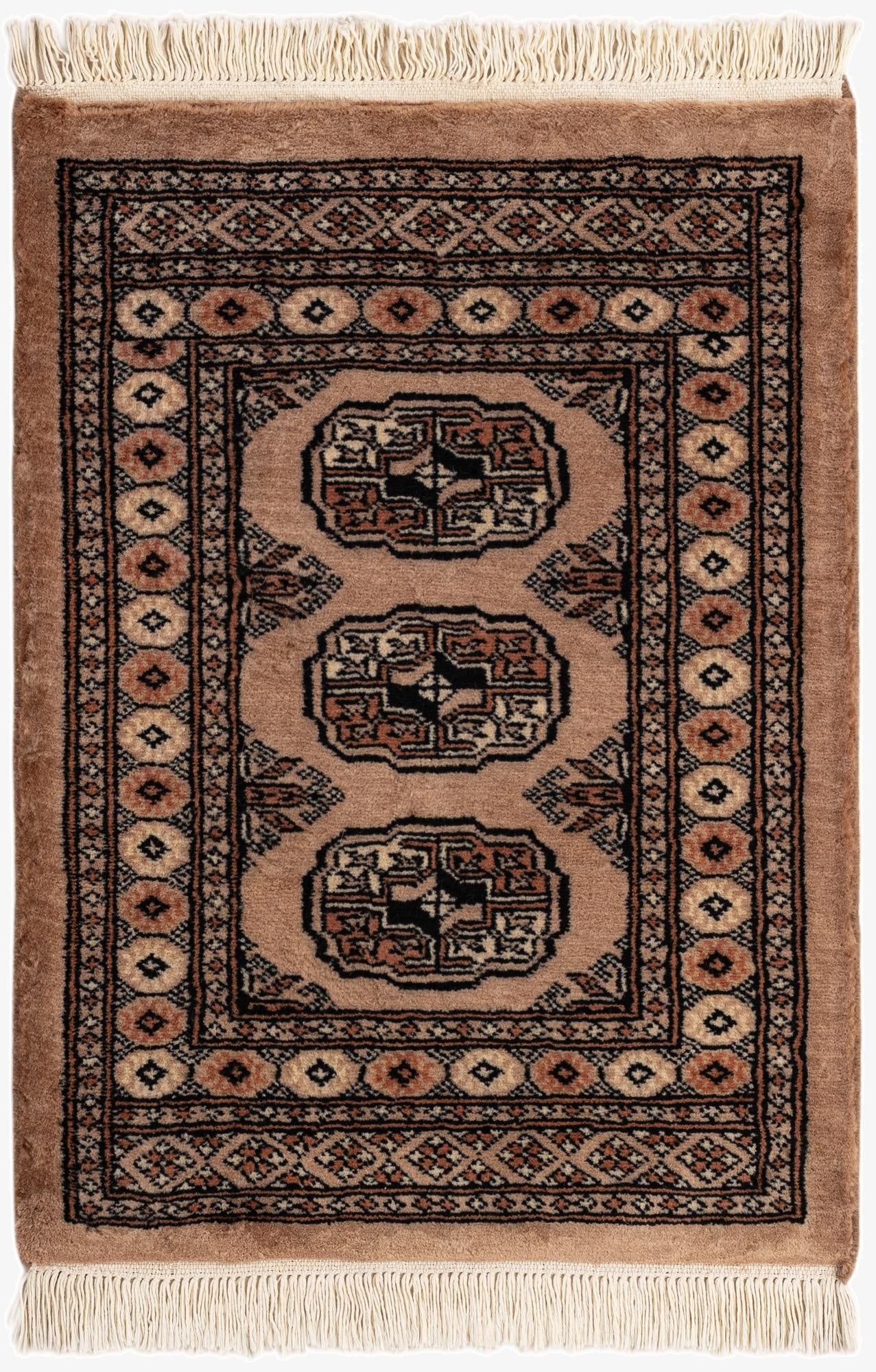 2' 1 x 2' 10  Hand Knotted Torkaman Persian Wool Rug