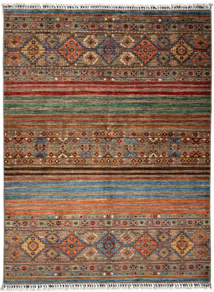 5' x 6' 8 Torkman Wool Rug