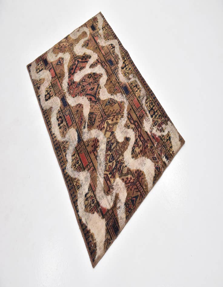 Detail image of 3' 2 x 4' 6 Hand Knotted Ultra Vintage Persian Wool Rug