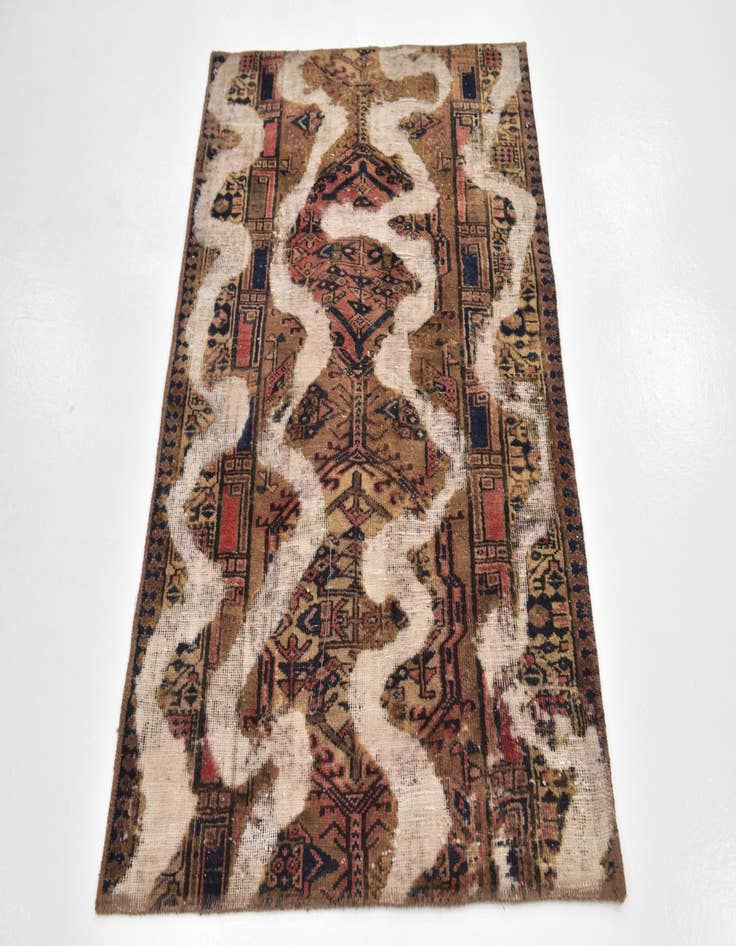 Detail image of 3' 2 x 4' 6 Hand Knotted Ultra Vintage Persian Wool Rug