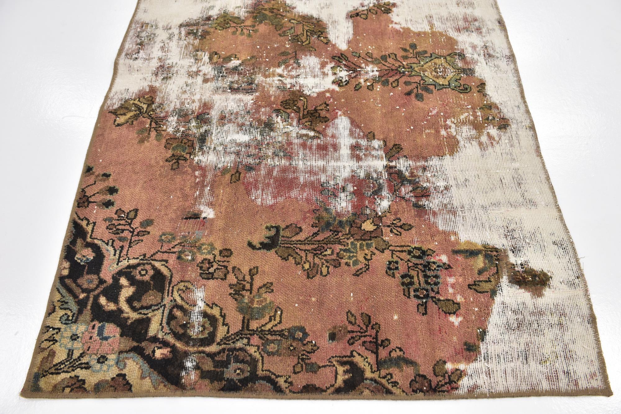 4' 4 x 6' 6 Hand Knotted Ultra Vintage Persian Wool Rug