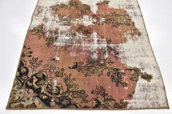 4' 4 x 6' 6 Hand Knotted Ultra Vintage Persian Wool Rug