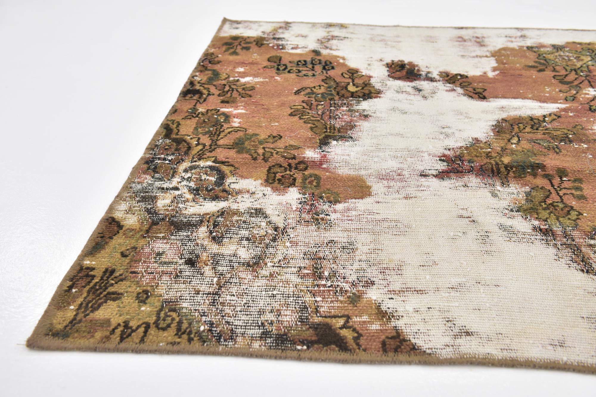 4' 4 x 6' 6 Hand Knotted Ultra Vintage Persian Wool Rug