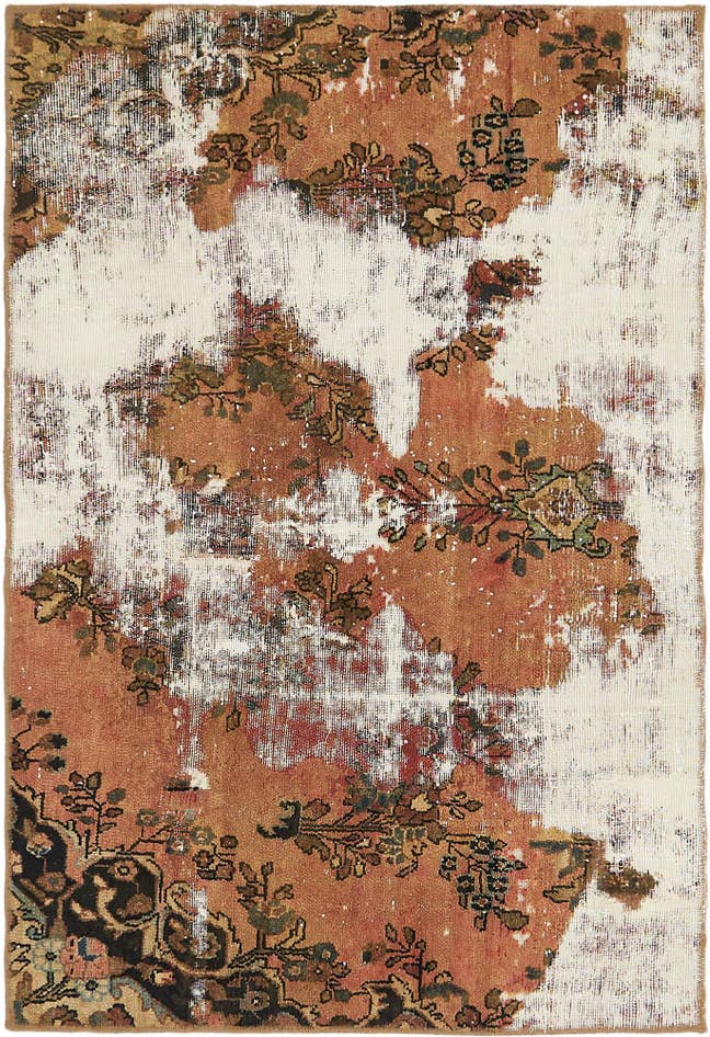 Detail image of 4' 4 x 6' 6 Hand Knotted Ultra Vintage Persian Wool Rug