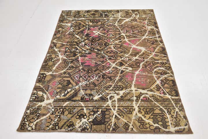 4' 2 x 6' Hand Knotted Ultra Vintage Persian Wool Rug