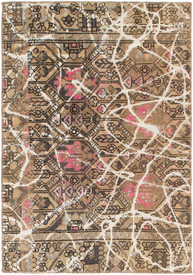 Detail image of 4' 2 x 6' Hand Knotted Ultra Vintage Persian Wool Rug
