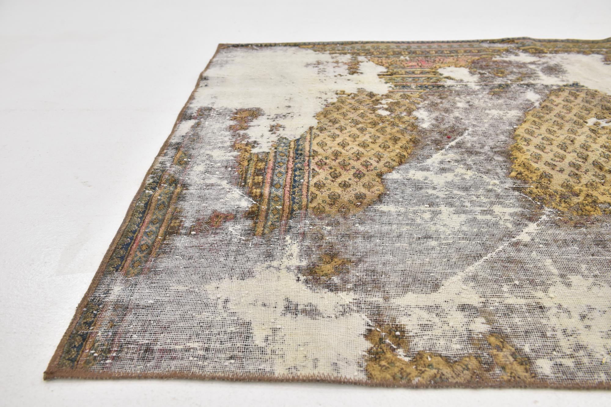 4' 4 x 6' 6 Hand Knotted Ultra Vintage Persian Wool Rug