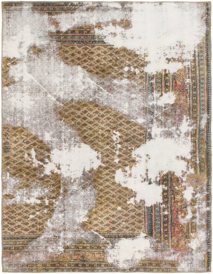 Detail image of 4' 4 x 6' 6 Hand Knotted Ultra Vintage Persian Wool Rug