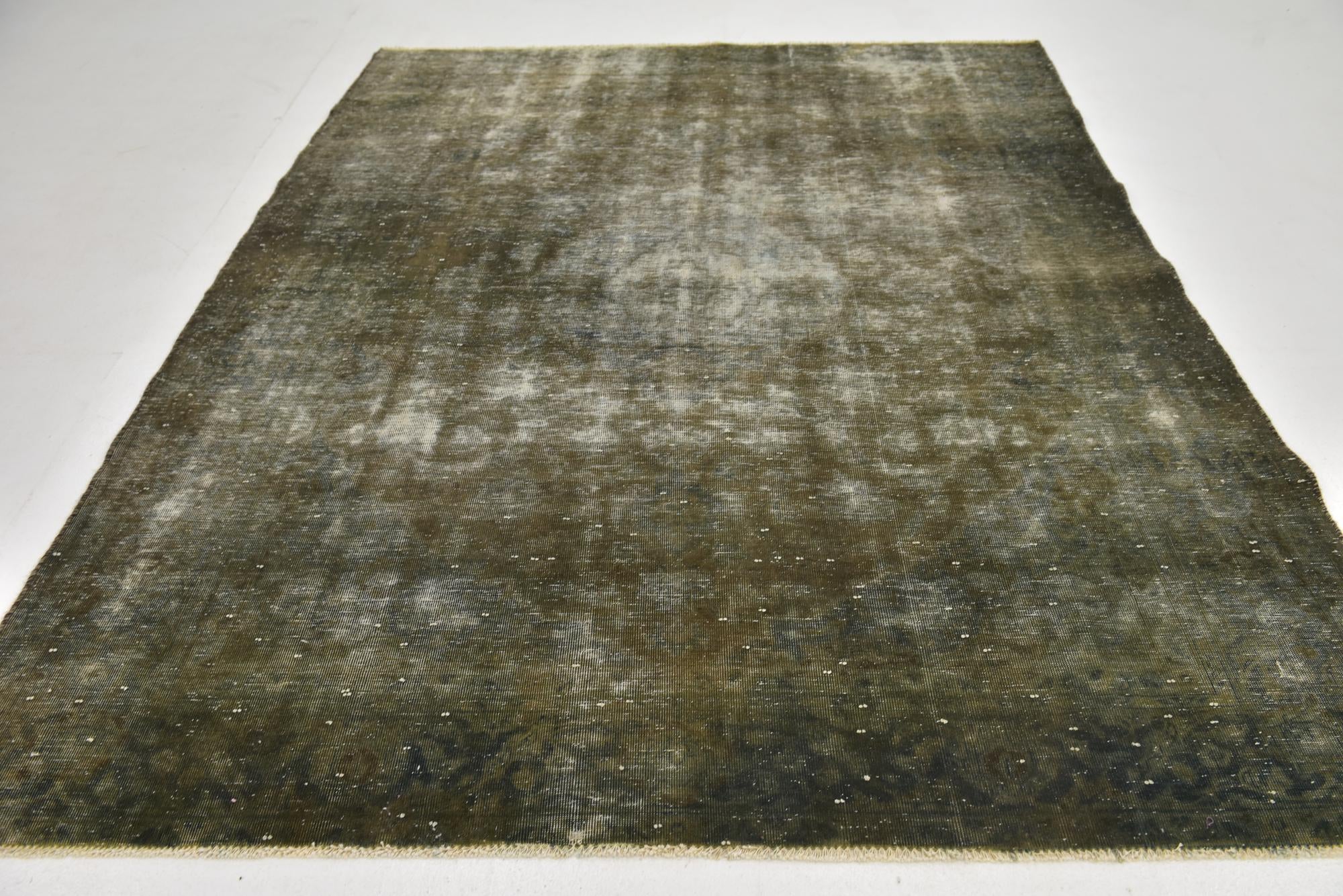 6' 9 x 8' 9 Hand Knotted Ultra Vintage Persian Wool Rug