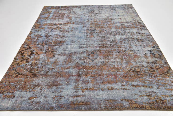 Detail image of 6' 9 x 9' Hand Knotted Ultra Vintage Persian Wool Rug