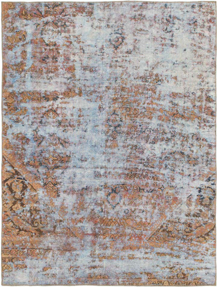 6' 9 x 9' Hand Knotted Ultra Vintage Persian Wool Rug