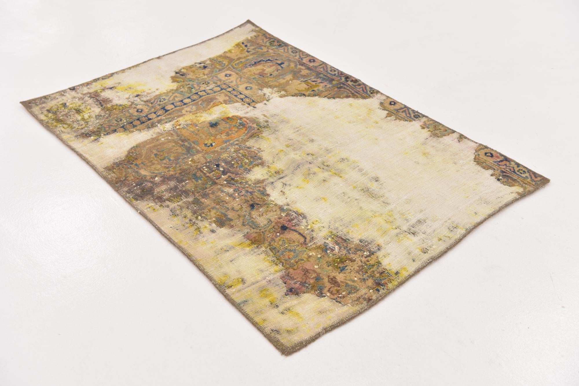 3' 2 x 4' 7 Hand Knotted Ultra Vintage Persian Wool Rug