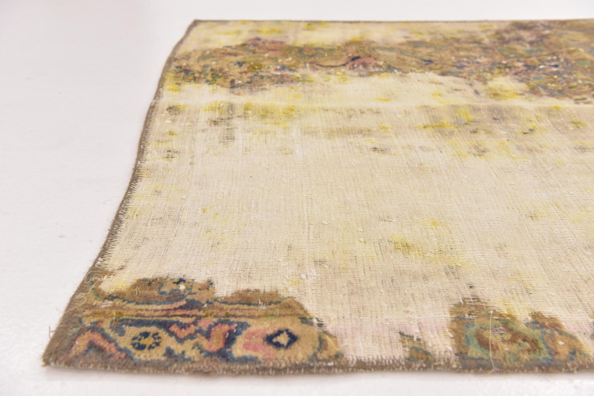 3' 2 x 4' 7 Hand Knotted Ultra Vintage Persian Wool Rug