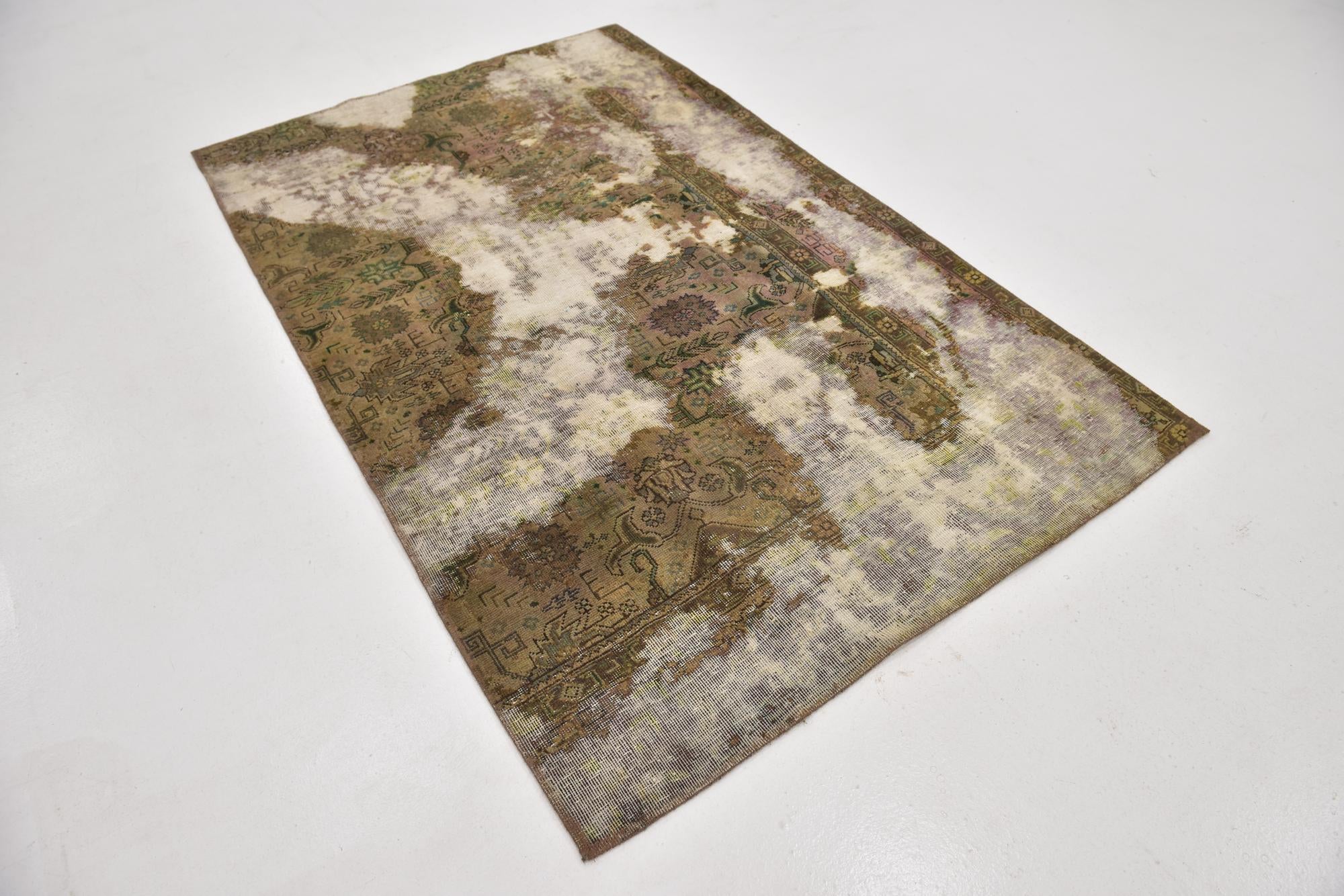 4' 6 x 7' 3 Hand Knotted Ultra Vintage Persian Wool Rug