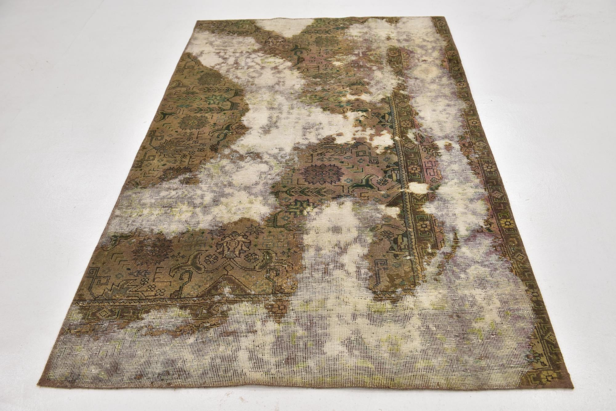 4' 6 x 7' 3 Hand Knotted Ultra Vintage Persian Wool Rug